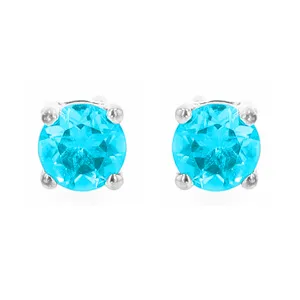 Silver Aquamarine 1/2Ctw Earring