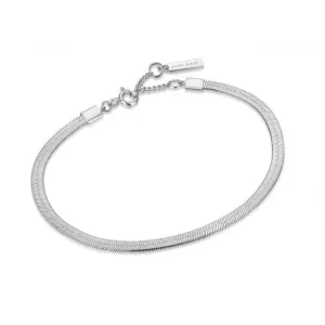 Silver Flat Snake Chain Bracelet B046-01H