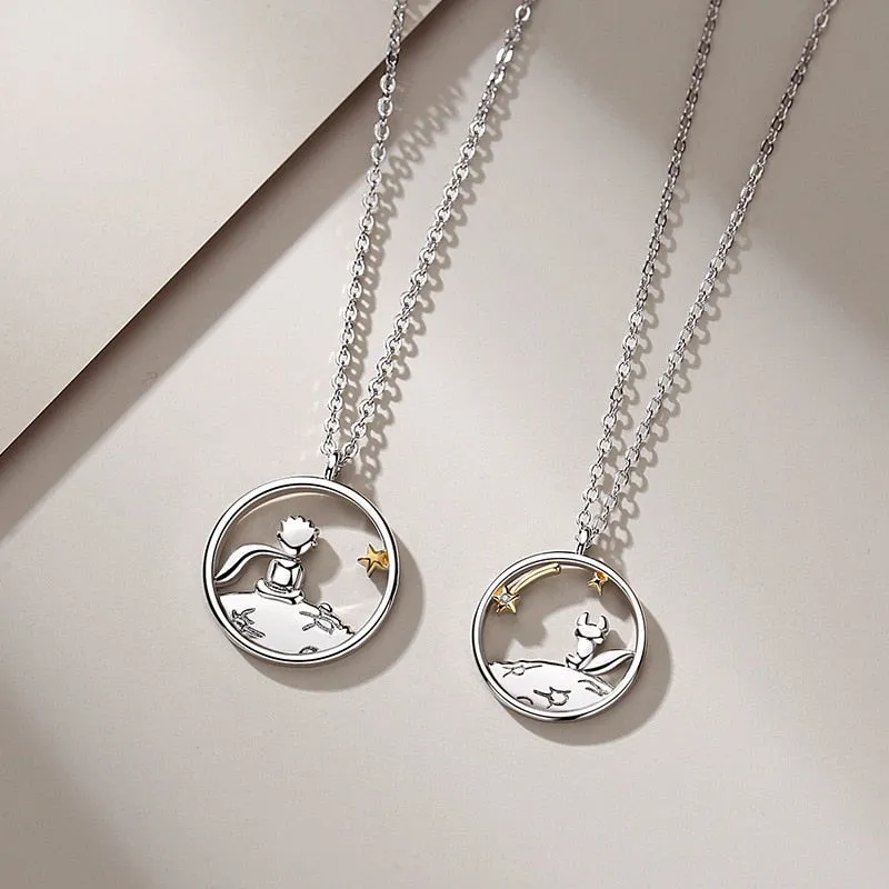 Silver Plated Prince Little Fox Pendant Necklace