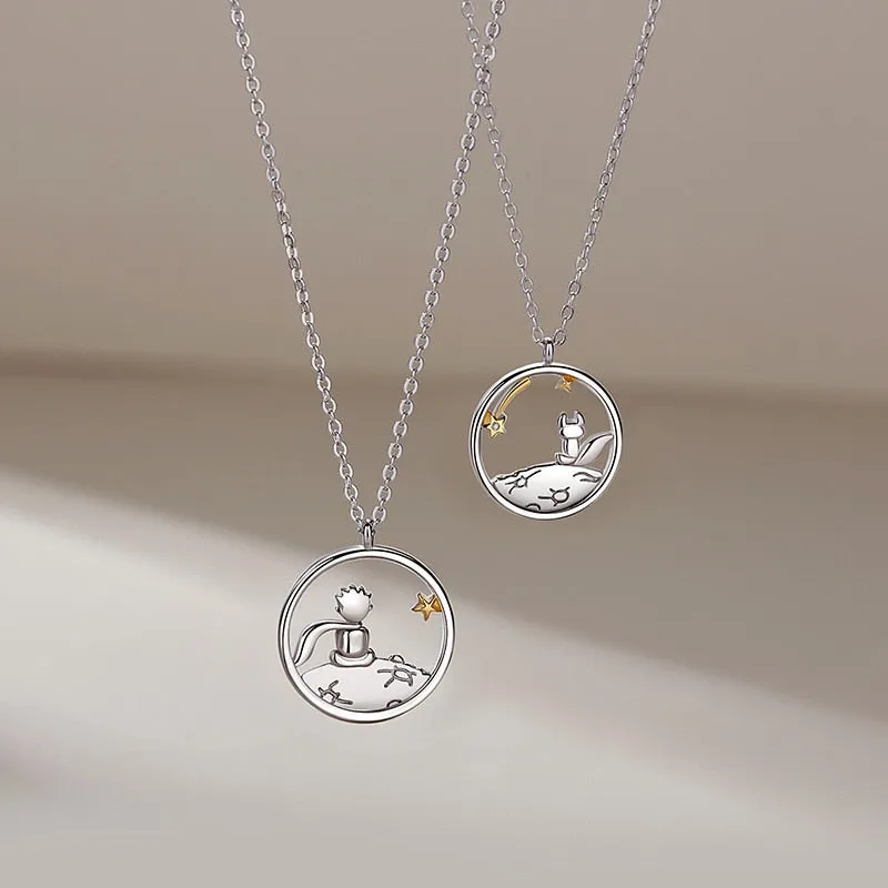 Silver Plated Prince Little Fox Pendant Necklace