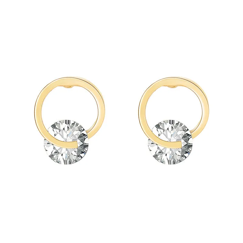 Simple Fashion Geometric Shape Alloy Zircon Earrings