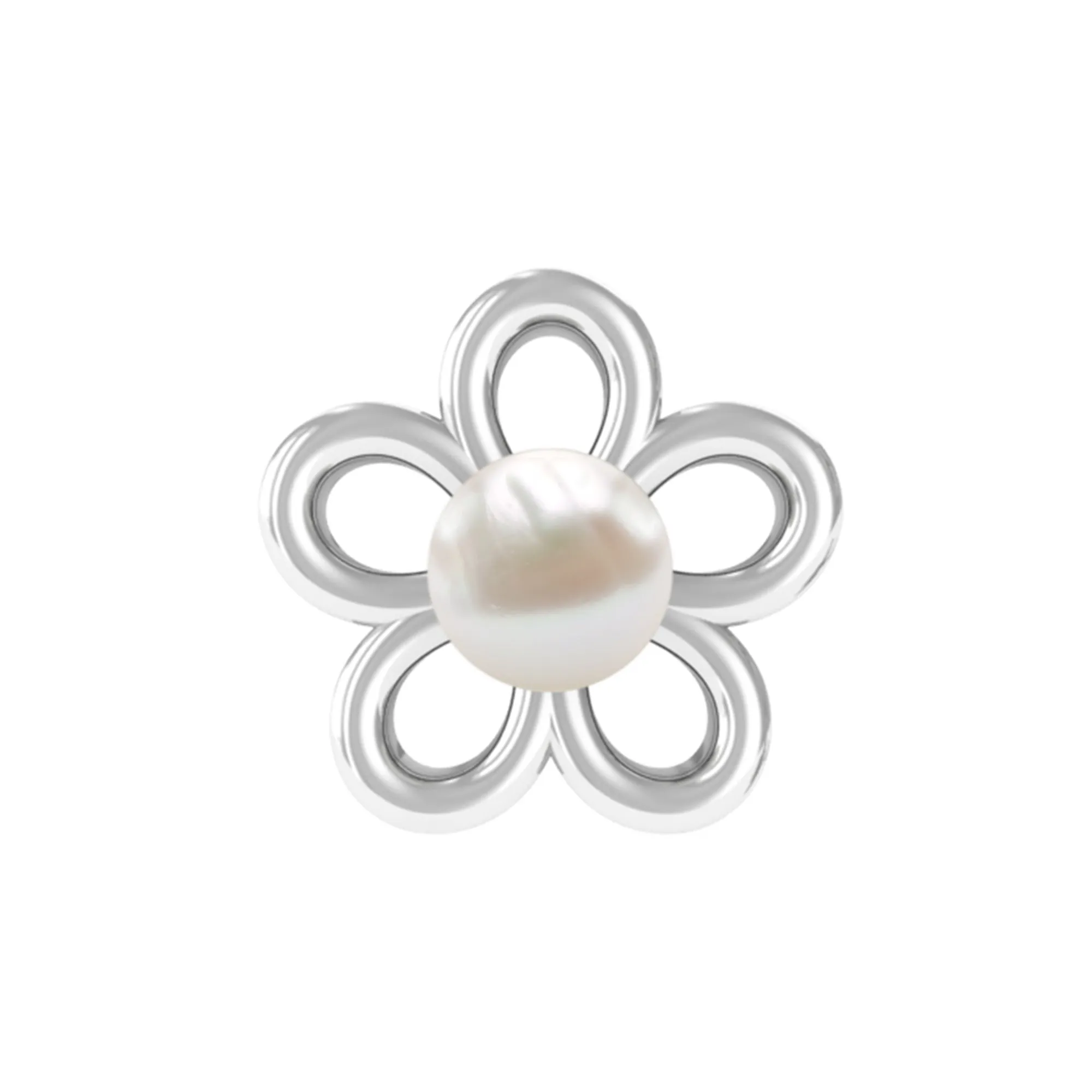 Simple Freshwater Pearl Flower Tragus Earring