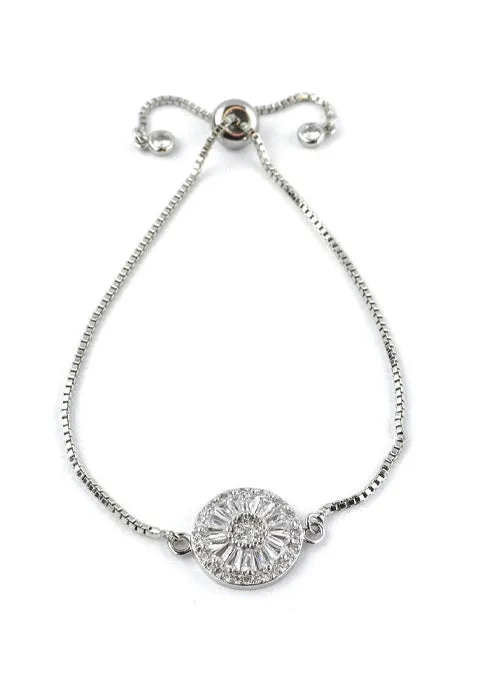 Small Harper Crystal Adjustable Bracelet in Silver