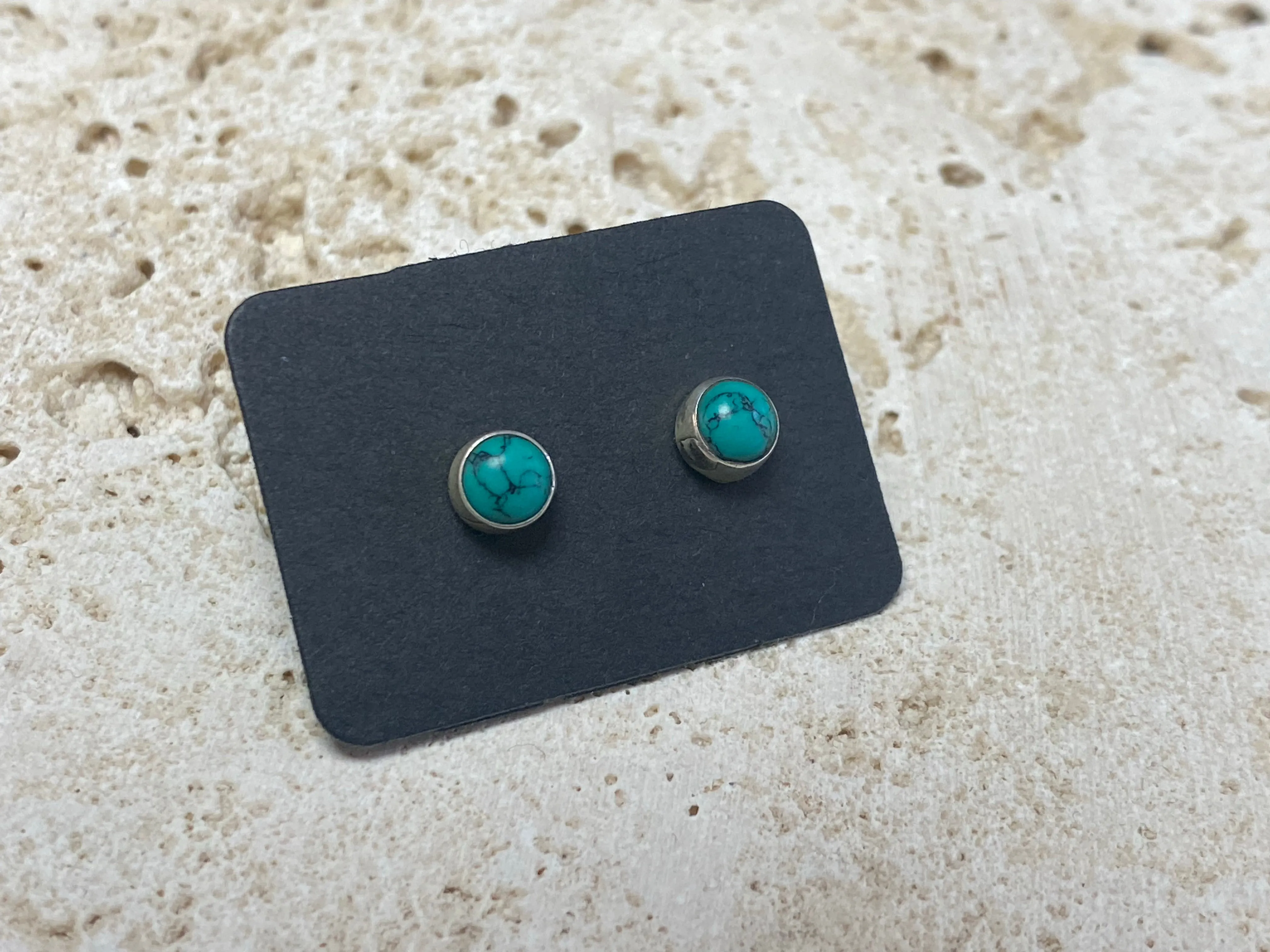 Small Turquoise Silver Studs - Five Styles