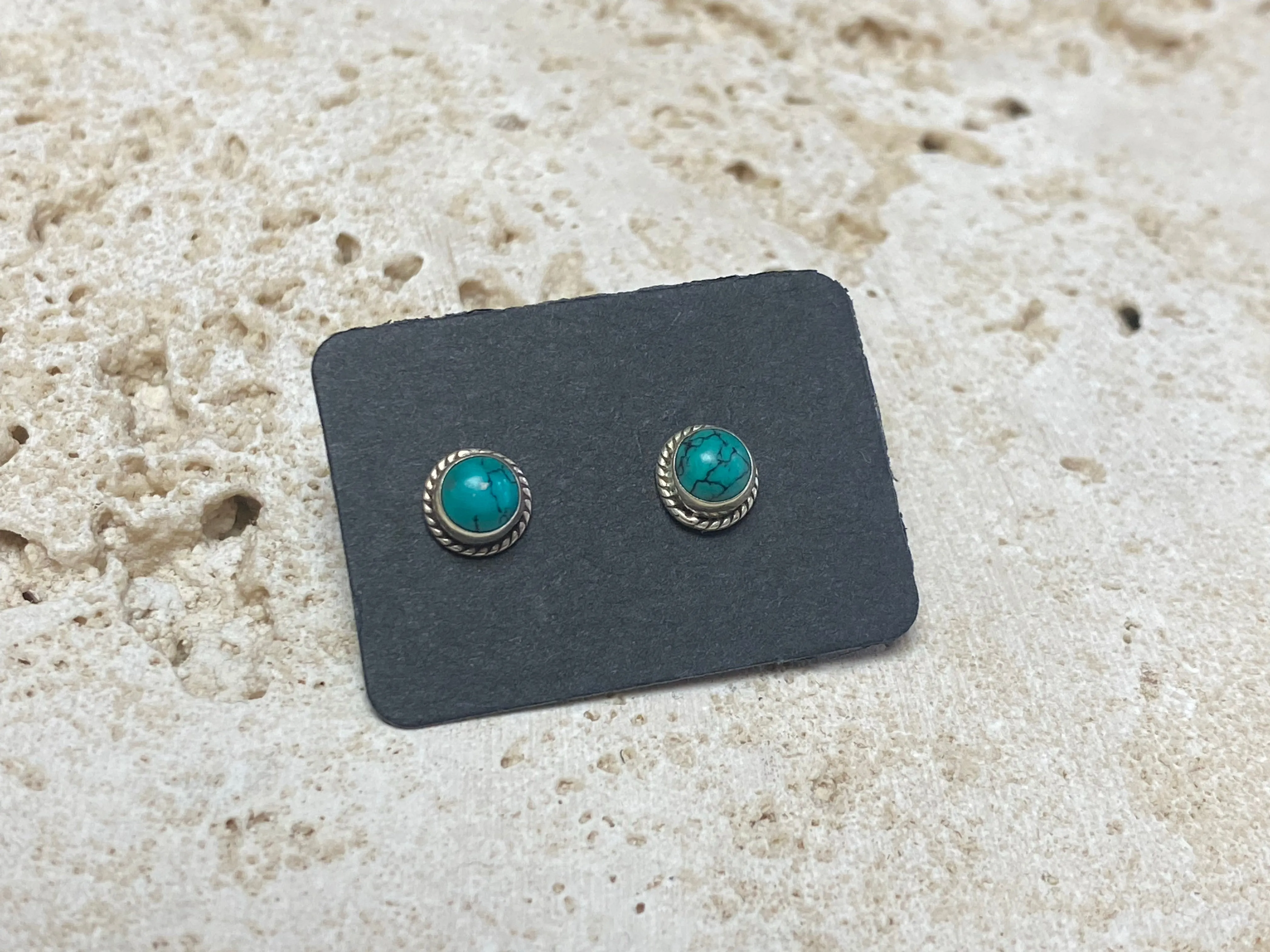 Small Turquoise Silver Studs - Five Styles