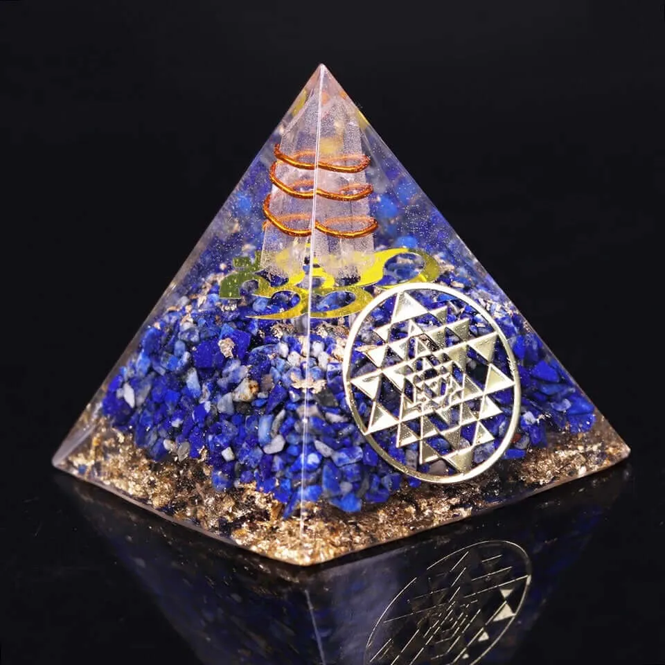 Sri Yantra Lapis Lazuli Crystal Pyramid