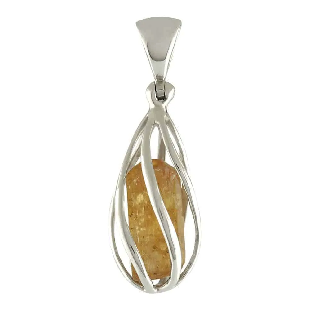 Starborn Imperial Topaz Sterling Silver Spiral Cage Pendant