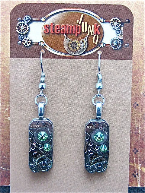 Steampunk earrings - Gleam  - Steampunk Jewelry made with real vintage watch parts