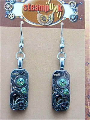 Steampunk earrings - Gleam  - Steampunk Jewelry made with real vintage watch parts