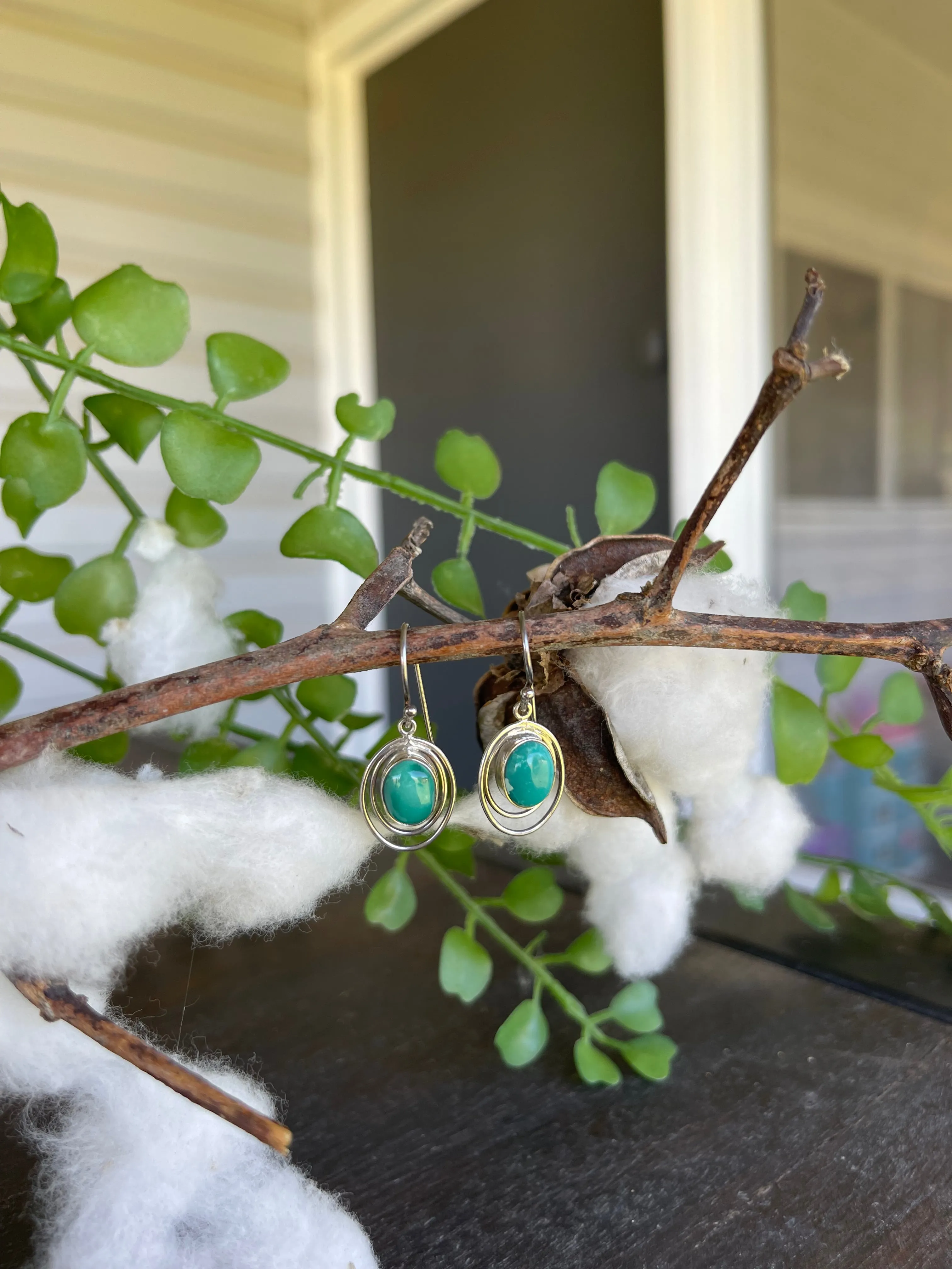 Sterling Silver & Turquoise Drop Earrings