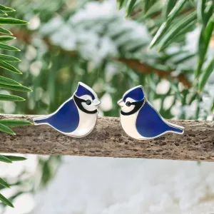 Sterling Silver Blue Jay Studs