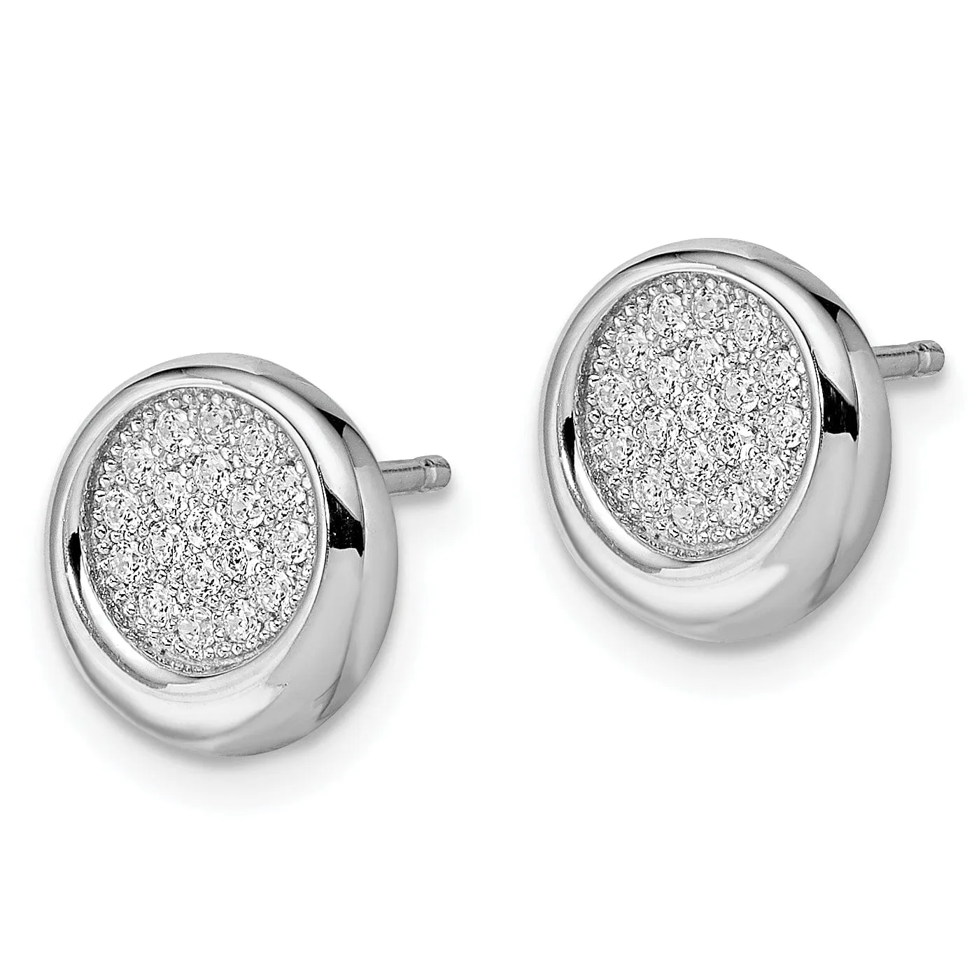 Sterling Silver Cubic Zirconia Circle Earrings