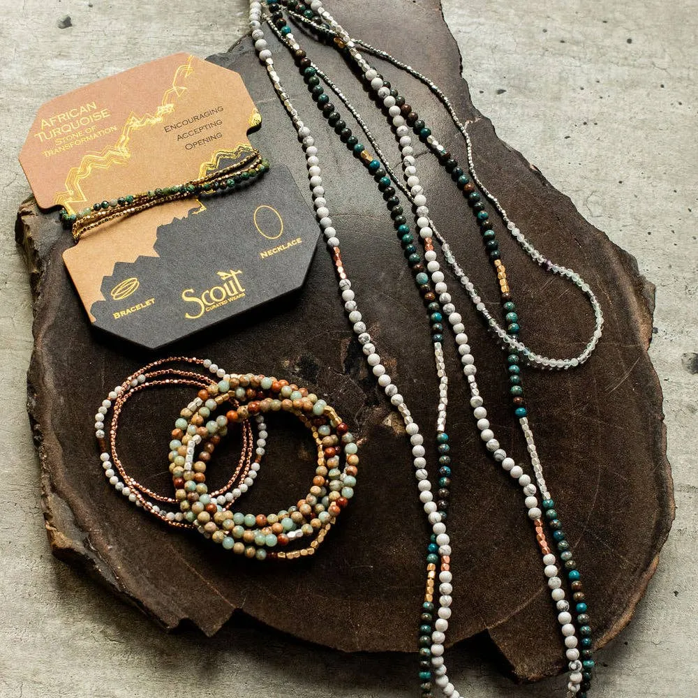 Stone Wrap - Aqua Terra / Gold / Silver - Stone of Peace