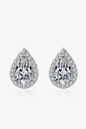 THE BRIDGETTE One Carat Moissanite Teardrop Stud Earrings