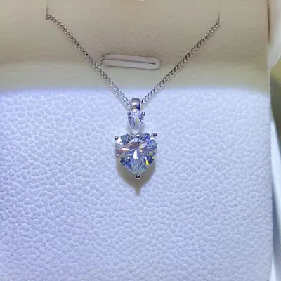 THE JACKIE 2 Carat Moissanite Heart Pendant Necklace