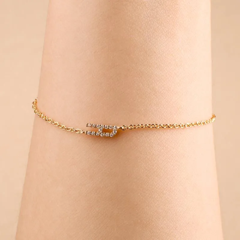 The Skinny Diamond Initial Bracelet