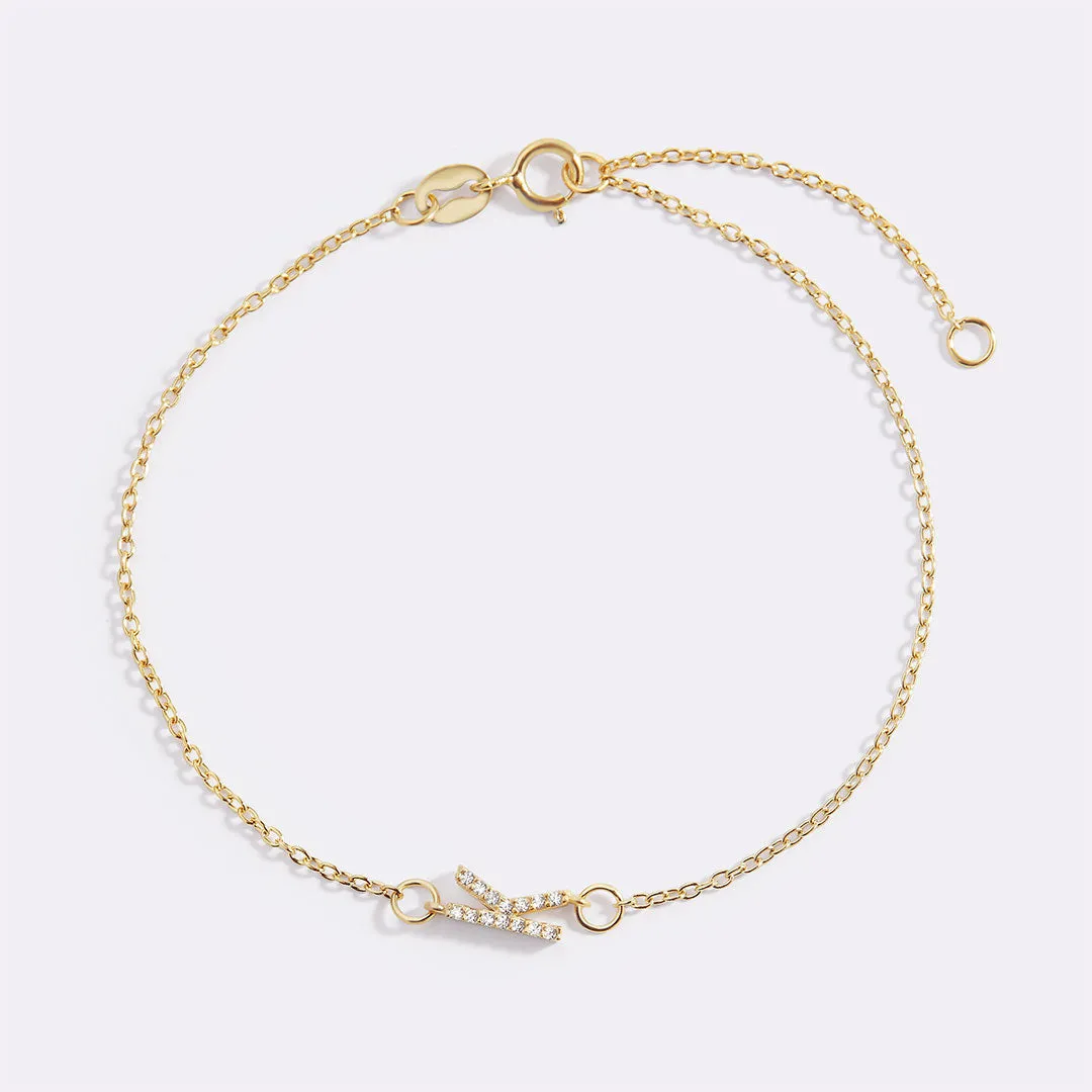 The Skinny Diamond Initial Bracelet