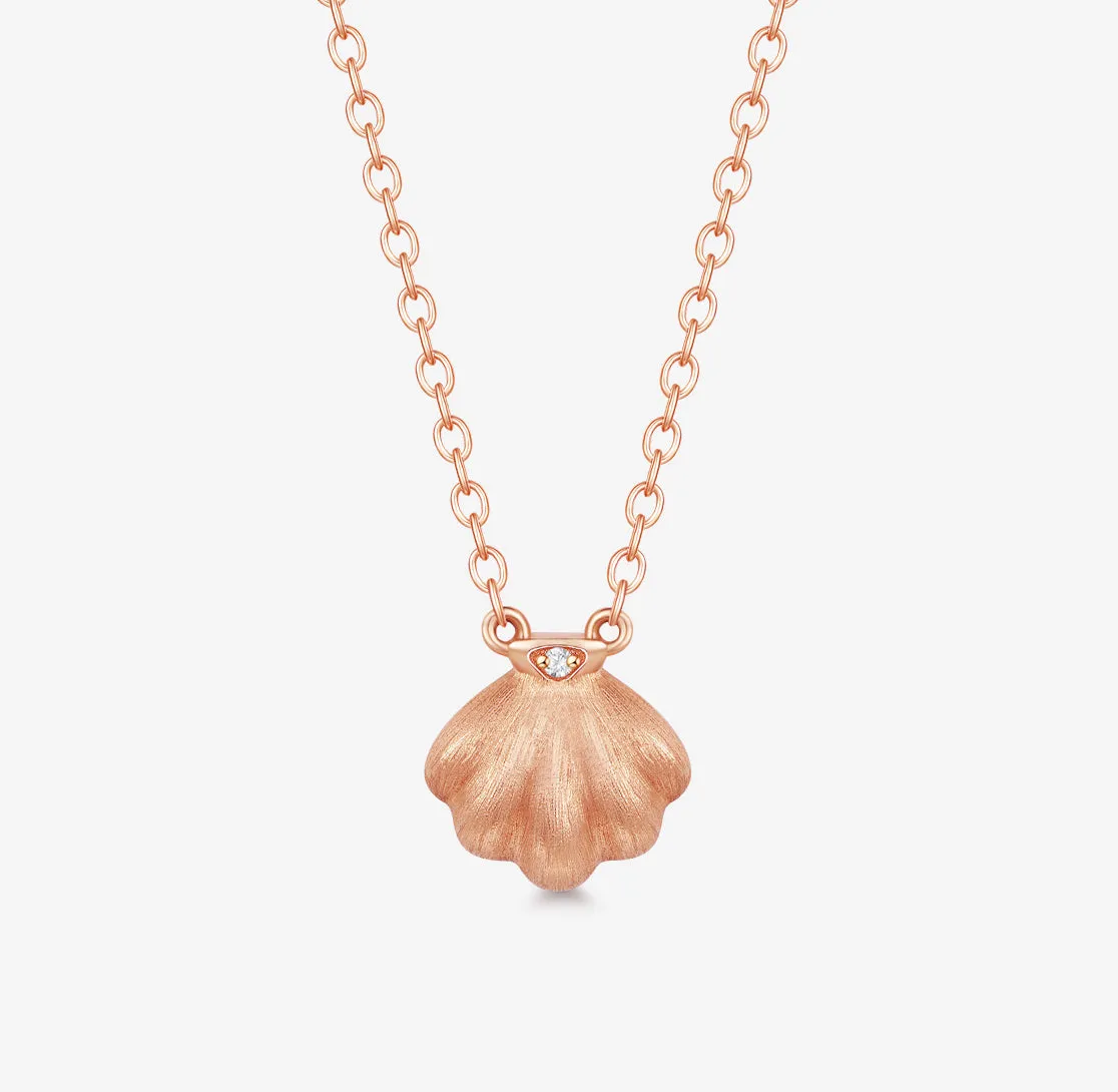 THIALH - OCEAN - 18K Rose Gold Mother of Pearl and Diamond Necklace