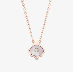 THIALH - OCEAN - 18K Rose Gold Mother of Pearl and Diamond Necklace