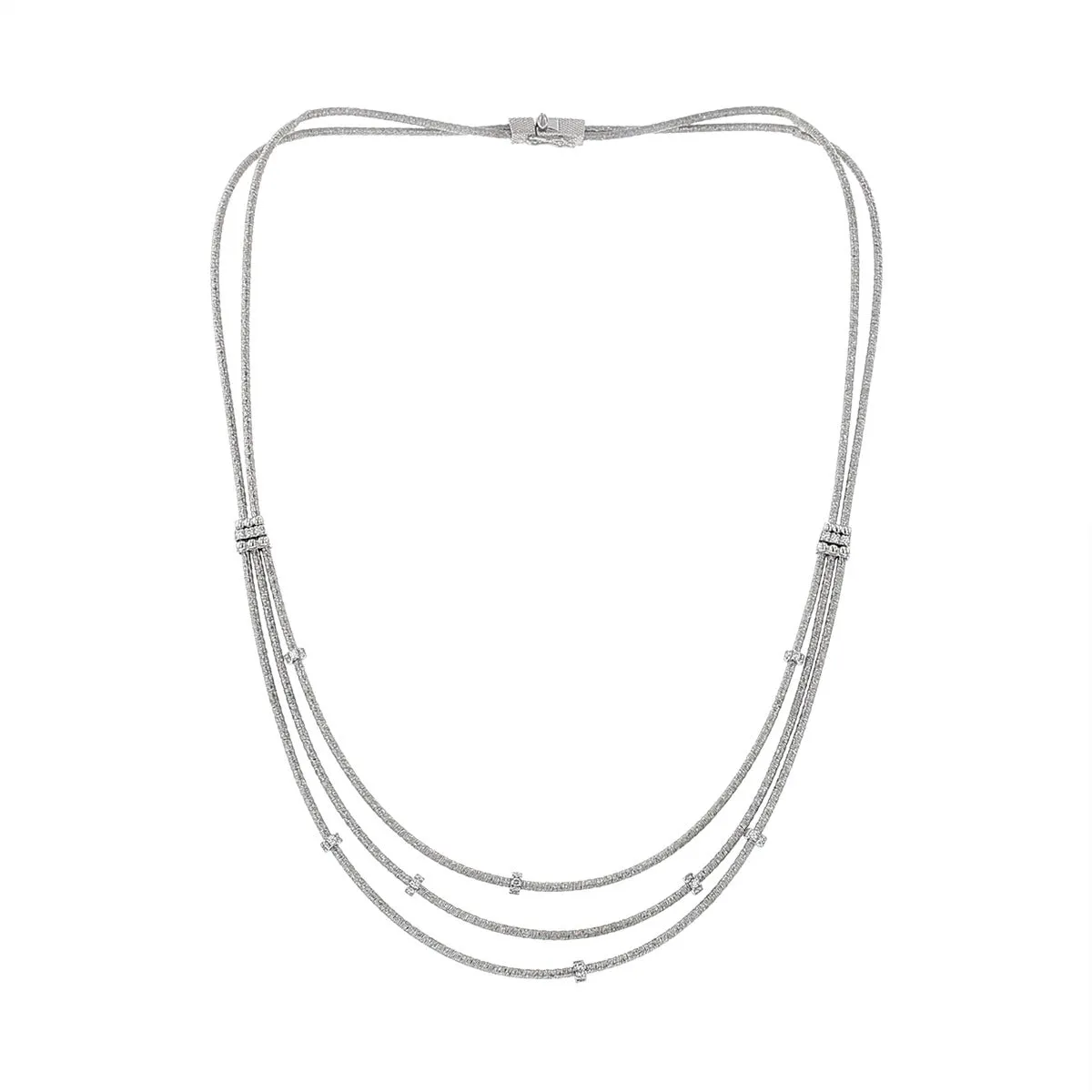 Three Wires Necklace with Diamonds