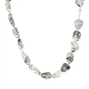 Tourmalinated Quartz Diamond Clasp Necklace