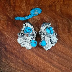 Traditional Navajo Turquoise Post Earrings BB-ERN-0032