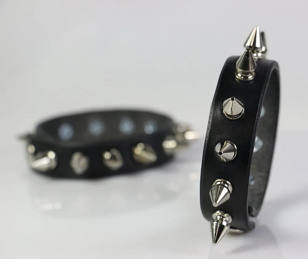 Tree Spiked Leather Bracelet