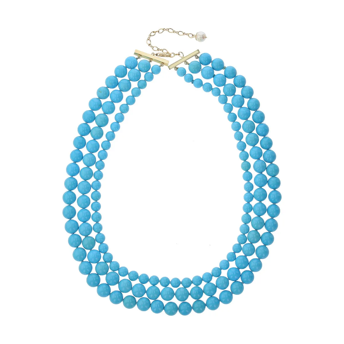 Turquoise Bead Sleeping Beauty 3-Strand Necklace