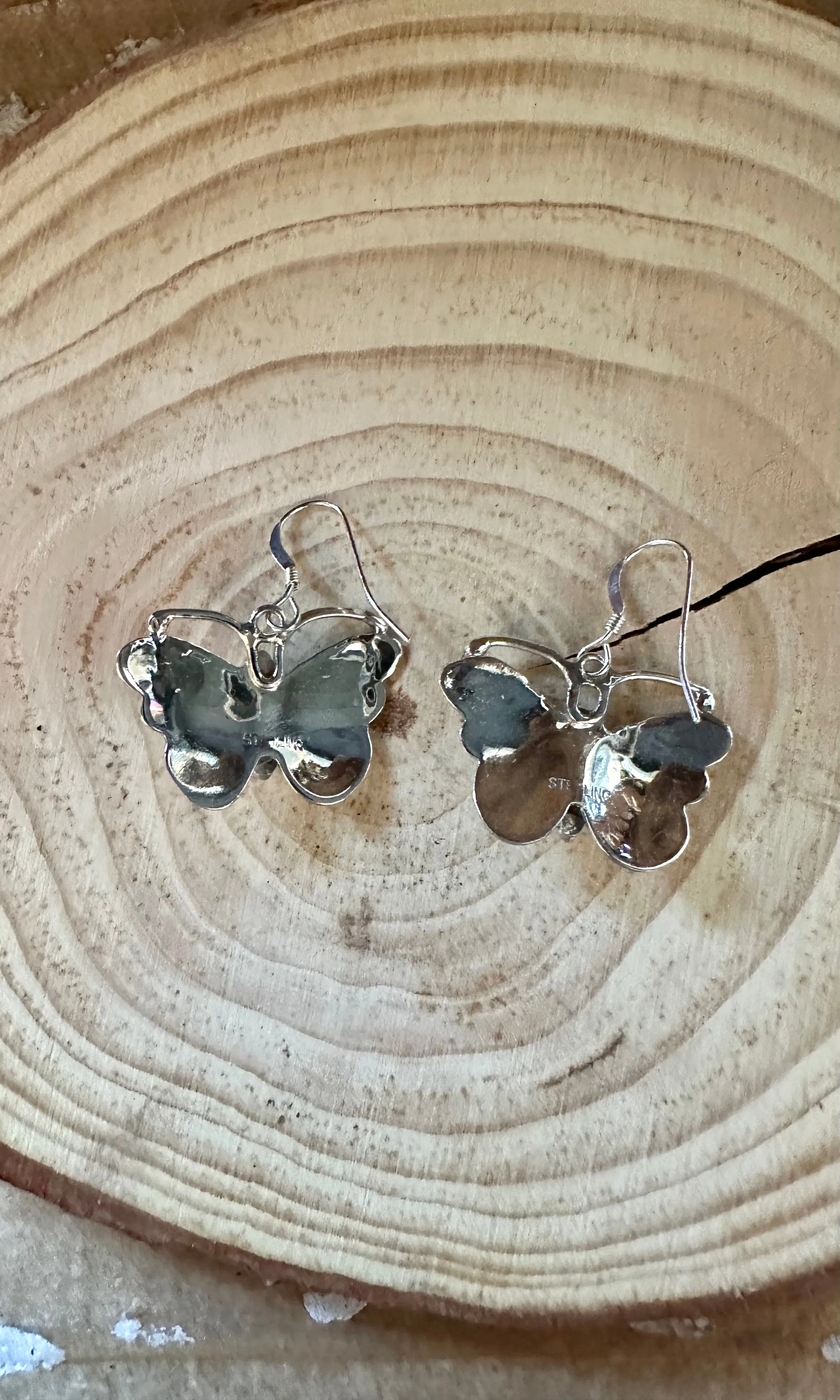 TURQUOISE BUTTERFLY WINDCHIMES Sterling Silver Earrings