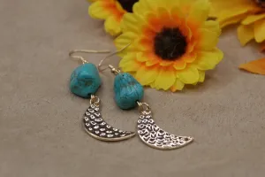 Turquoise moon earrings