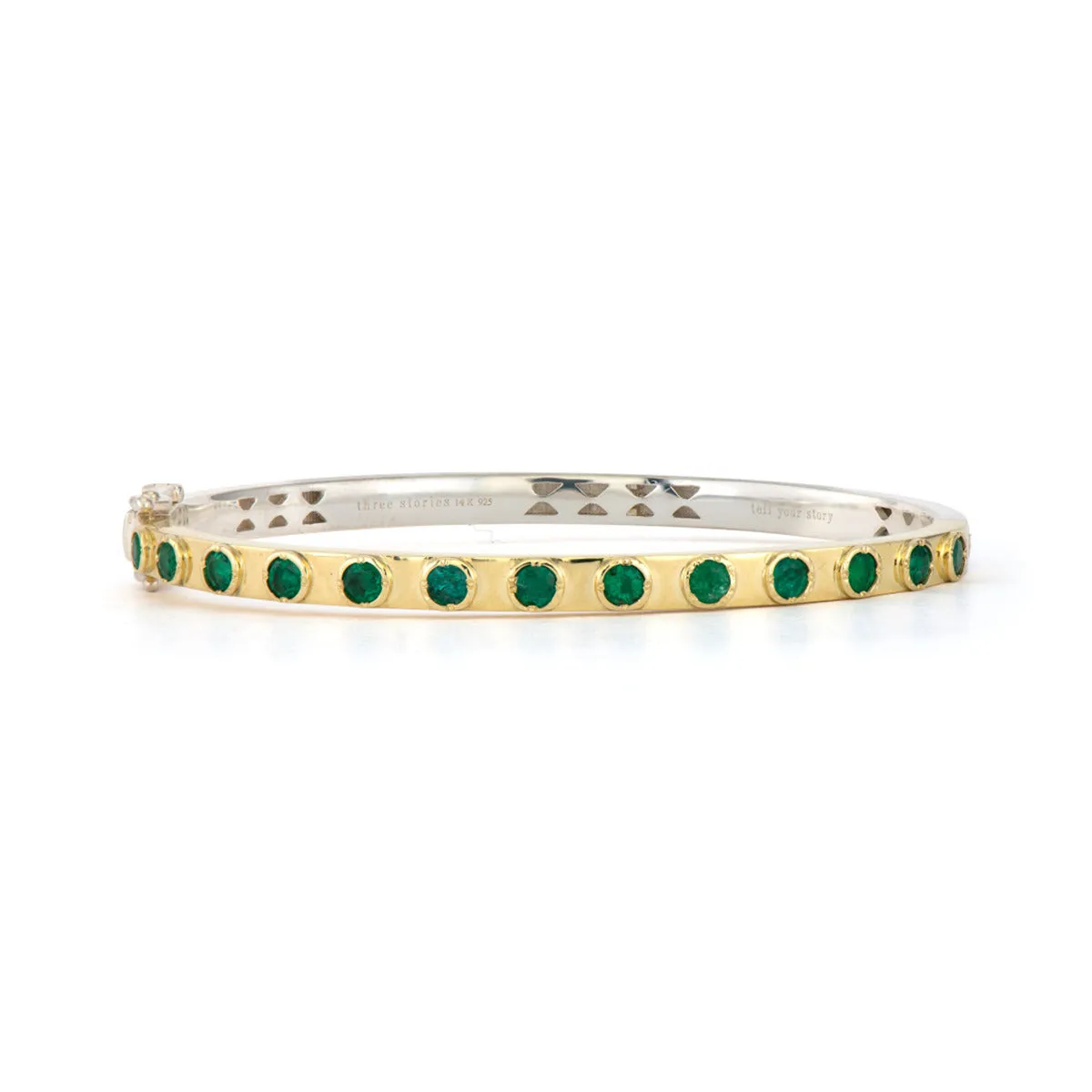 Two-Toned Flip Colored Emerald Bangle