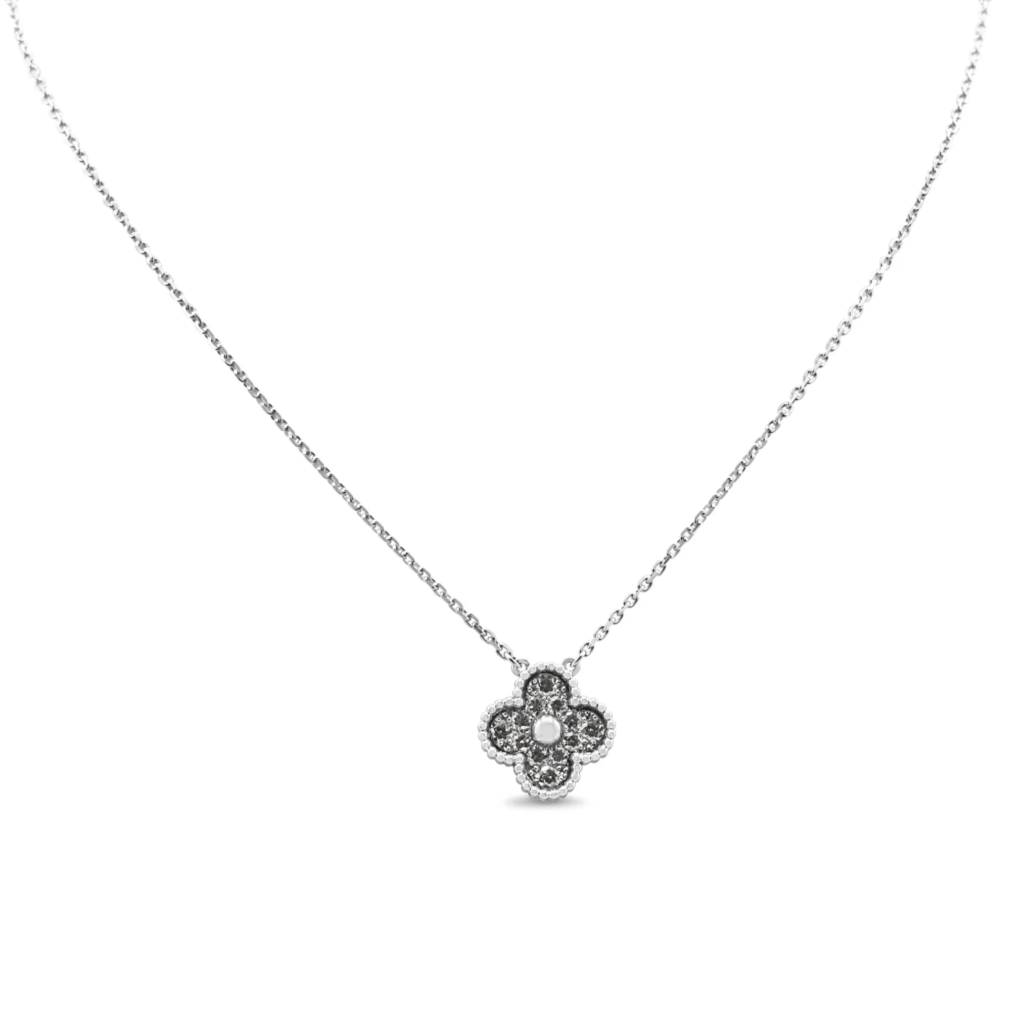 Van Cleef & Arpels Diamond Vintage Alhambra Pendant Necklace