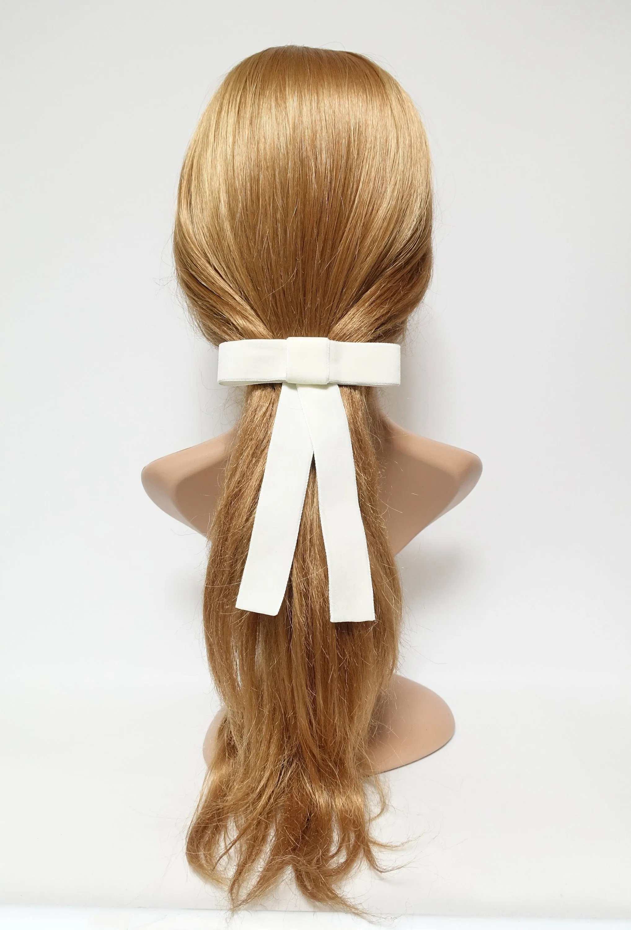 Velvet bow simple stylish black velvet hair accessory 0.98 inch width