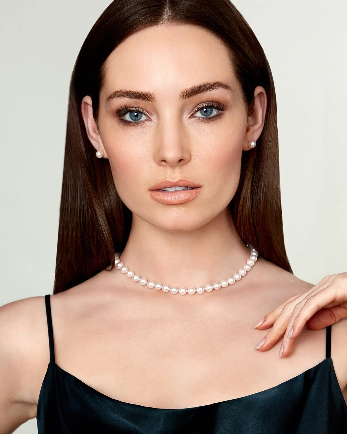 White Japanese Akoya Pearl Necklace & Earring 2-Piece Set, 7.5-8.0mm