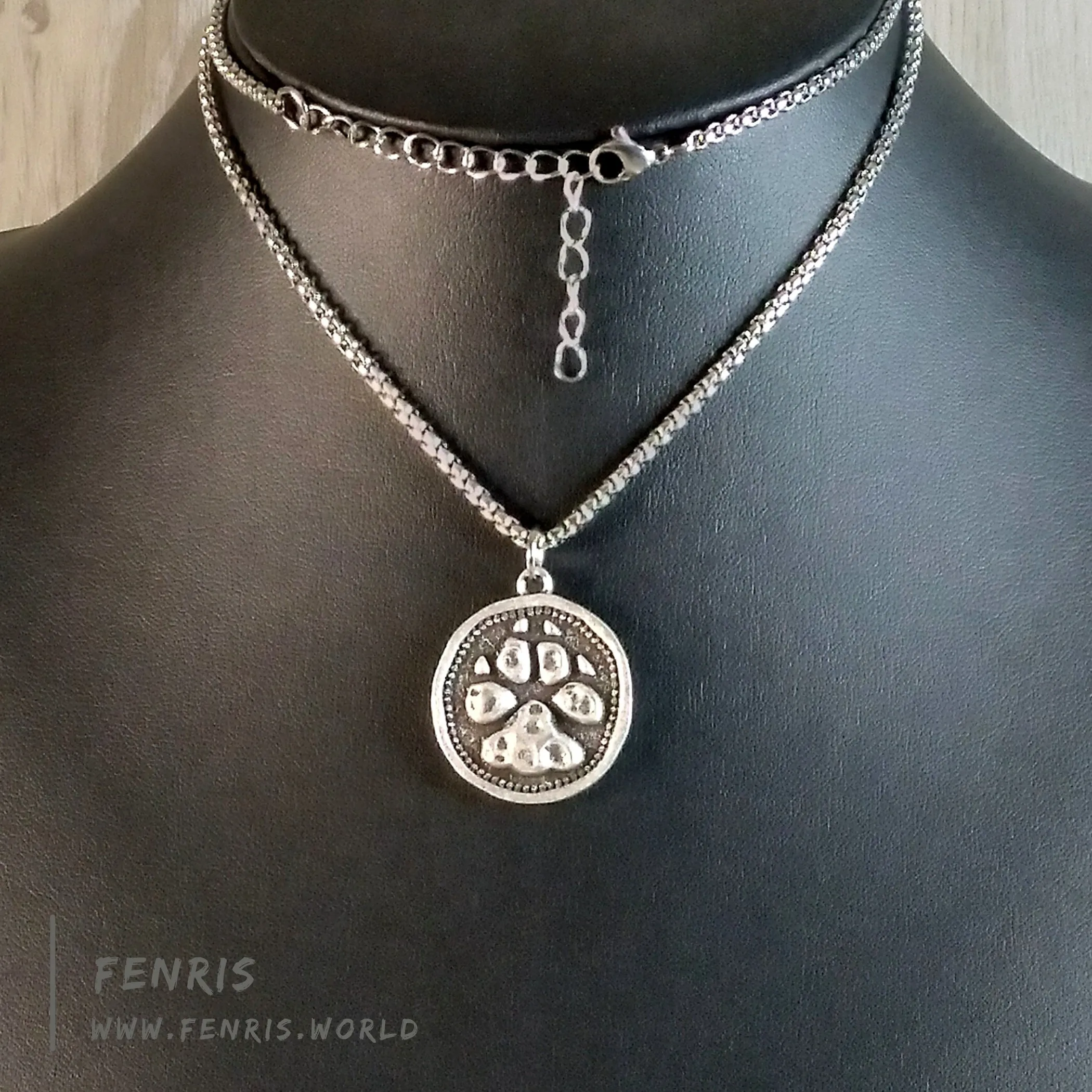 Wolf Paw Coin Necklace