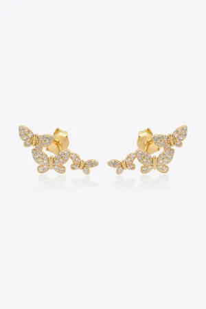 Zircon Butterfly 925 Sterling Silver Earrings