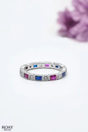 Zircon Pink & Blue Ring (02)